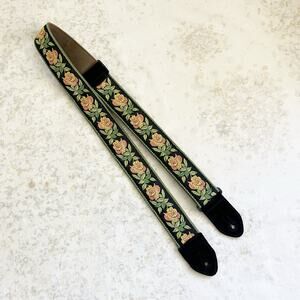 Levy's Cotton Floral Series Yellow Guitar Strap MC8JQ-004 Woven Flower Pattern